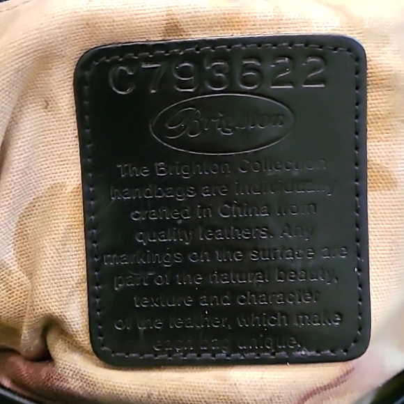 Vintage Brighton Pebbled Leather Shoulder Bag. Brown trim and hand1les. - Picture 13 of 13